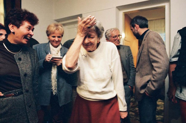 Реакция Виславы Шимборской на новость о присуждении ей Нобелевской премии по литературе, Закопане, 1996, фото: Адам Голец / AG